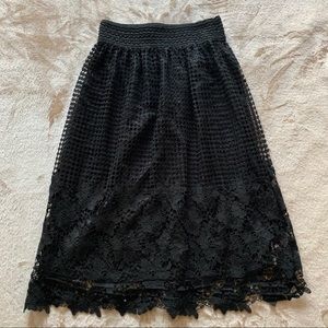 Women’s Black Guipure Skirt Size S